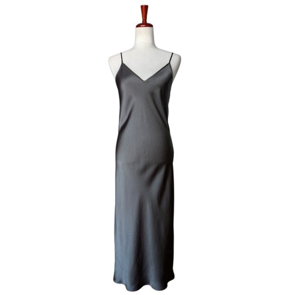 AllSaints‎ Tierny Slip Dress  Satin Midi V-Neck Women's Size Medium